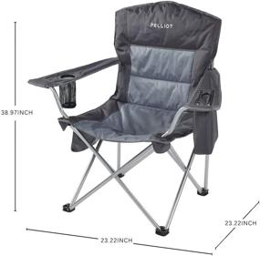 img 3 attached to 🪑 Pelliot Heavy-Duty Folding Camping Chair with Lumbar Support, 300lbs Capacity, Padded Hard Armrest, and Cup Holder - Ideal for Camping, Beach Trips