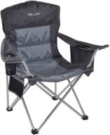 🪑 pelliot heavy-duty folding camping chair with lumbar support, 300lbs capacity, padded hard armrest, and cup holder - ideal for camping, beach trips логотип