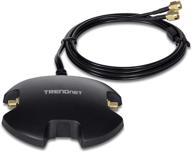 trendnet magnetic dual antenna mounting base rp-sma female with rp-sma male extension cable - extend wireless antennas up to 1m (3.3 ft.), black, tew-lb101 logo
