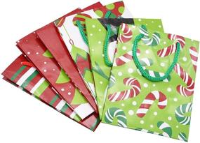 img 1 attached to 🎁 18 Christmas Holiday Goody Paper Gift Bags for Xmas Wrapping & Gift-Giving