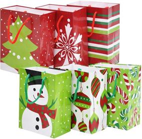 img 2 attached to 🎁 18 Christmas Holiday Goody Paper Gift Bags for Xmas Wrapping & Gift-Giving