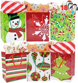 img 4 attached to 🎁 18 Christmas Holiday Goody Paper Gift Bags for Xmas Wrapping & Gift-Giving