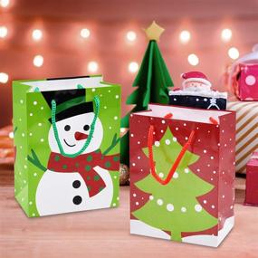 img 3 attached to 🎁 18 Christmas Holiday Goody Paper Gift Bags for Xmas Wrapping & Gift-Giving