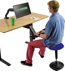 img 3 attached to 💺 WOBBLE STOOL Standing Desk Balance Chair for Active Sitting - Tall Ergonomic Adjustable Height Swivel Leaning Perch with 360° Rotation - Ideal Sit Stand High Computer Chair for Adults and Kids