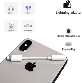 img 2 attached to 🎧 Apple MFi сертифицированный 3-пакет Lightning на 3,5 мм адаптер для наушников - совместим с iPhone 12/11 Pro Max X/XS/XR 7/8 - поддерживает все версии iOS - аксессуары для iPhone для аудио соединения Aux