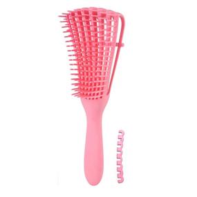 img 4 attached to 🌸 Detangling Brush for 4c Hair - Flexi Hair Detangler Brush for Wet, Thick, and Kinky Hair - Pink