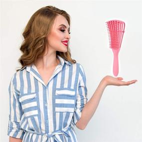 img 2 attached to 🌸 Detangling Brush for 4c Hair - Flexi Hair Detangler Brush for Wet, Thick, and Kinky Hair - Pink
