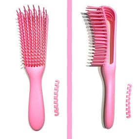 img 3 attached to 🌸 Detangling Brush for 4c Hair - Flexi Hair Detangler Brush for Wet, Thick, and Kinky Hair - Pink