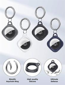 img 2 attached to 🔒 SLICKA [4 Pack] - Silicone Protective Cases for AirTags, Apple AirTag Keychain Key Ring Accessories - Anti-Lost, Anti-Scratch Finder Holder & Dog Collar