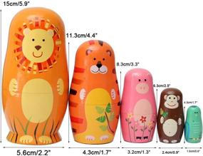 img 2 attached to Winterworm Cartoon Nesting Matryoshka Handmade