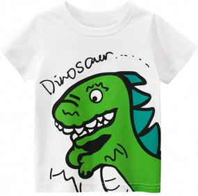 img 1 attached to 🦖 Tubeshine Toddler Boy Girl T-Shirts - Crewneck Little Athletic Tee: Short Sleeve Dinosaur