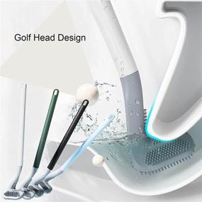 img 1 attached to Golf Silicone Toilet Brush: Long Handled Rubber Cleaning Tool for Bathroom - Bendable TPR Brush Head for Effective Toilet Bowl Cleaning