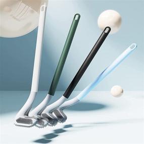 img 2 attached to Golf Silicone Toilet Brush: Long Handled Rubber Cleaning Tool for Bathroom - Bendable TPR Brush Head for Effective Toilet Bowl Cleaning