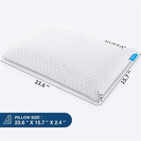 img 2 attached to 🛏️ Подушка из пены Memory Foam NOFFA тонкая 2.4", плоская для тех, кто спит на животе, детей и взрослых, низкая подушка для сна, стандартного размера с съемным чехлом, белая (NP010-a) - Улучшите свой сон с тонкой подушкой из пены Memory Foam для тех, кто спит на животе - NOFFA