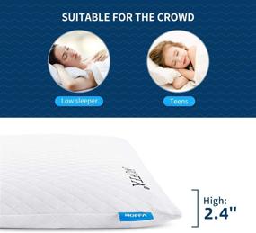 img 3 attached to 🛏️ Подушка из пены Memory Foam NOFFA тонкая 2.4", плоская для тех, кто спит на животе, детей и взрослых, низкая подушка для сна, стандартного размера с съемным чехлом, белая (NP010-a) - Улучшите свой сон с тонкой подушкой из пены Memory Foam для тех, кто спит на животе - NOFFA