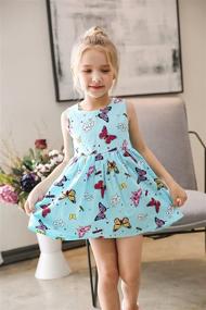 img 3 attached to 🦋 SMILING PINKER Little Girls Swing Dresses: Sleeveless Butterfly Summer Cotton Collection