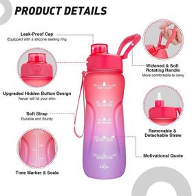 img 3 attached to 🧃 Stay Hydrated with our 24oz Motivational Water Bottle: Time Marker, Removable Straw, BPA Free, Leakproof, Handle & Carry Strap