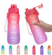 🧃 stay hydrated with our 24oz motivational water bottle: time marker, removable straw, bpa free, leakproof, handle & carry strap логотип