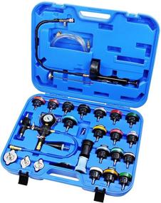 img 4 attached to 🔍 JIFETOR 28PCS Radiator Pressure Leakage Tester Vacuum Cooling System Purge Coolant Refill Tool Kit: Universal Automotive Water Tank Leak Test Detector with Pneumatic Vacuum Coolant Change Set