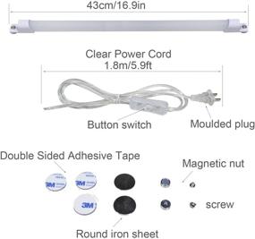 img 3 attached to 🔦 STBTECH 110V Under Cabinet Light,15.7in LED Strip Lighting with 6ft US Plug Cable,Switch in The Middle,Easy Magnetic Installation,Reading Desk Lamp for Kitchen/Work Table - Naturally White 4000K