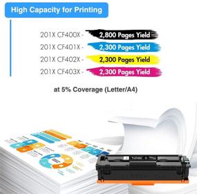 img 2 attached to Premium Quality TRUE IMAGE Compatible Toner Cartridge Set for HP 201A 201X CF400X CF400A Color Pro MFP M277dw M252dw M277c6 CF401X CF402X CF403X M252 M277 Printer - Black, Cyan, Yellow, Magenta - 4 Pack