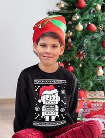 img 2 attached to 🎅 Robot Santa Ugly Christmas Sweater: Kids' Train Long Sleeve T-Shirt – Perfect Festive Sweatshirt