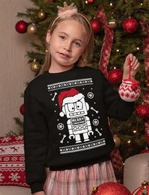 img 3 attached to 🎅 Robot Santa Ugly Christmas Sweater: Kids' Train Long Sleeve T-Shirt – Perfect Festive Sweatshirt