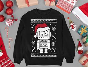 img 1 attached to 🎅 Robot Santa Ugly Christmas Sweater: Kids' Train Long Sleeve T-Shirt – Perfect Festive Sweatshirt