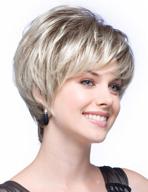 short blonde synthetic natural layered logo