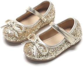 img 3 attached to 👧 Otter MOMO Toddler Ballerina Flats: Flower Girl Dress Shoes for School Parties & Weddings