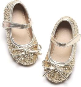 img 4 attached to 👧 Otter MOMO Toddler Ballerina Flats: Flower Girl Dress Shoes for School Parties & Weddings