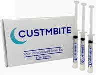 🦷 custmbite teeth whitening gel applicator, 22% carbamide peroxide: professional-grade whitening solution, (3) 3ml applicators logo