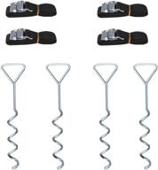 secure your trampoline with aimbinet heavy duty anchor kit: set of 4 ground anchor wind stakes and 8 feet of rope included логотип