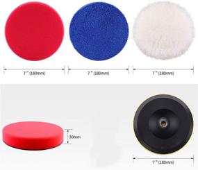 img 3 attached to 🚗 Ultimate 9pcs Polishing Pads Kit for Car Care - SPTA 7 Inches Large Size Buffing Pads with Backing Plate