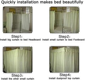 img 2 attached to 🏷️ JOYLIFE Canopy Bed Curtains with Lights - Twin Size, Black Color - 4 Corner Post Bed Canopy Curtain Set for Girls, Adults, and Kids