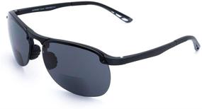 img 3 attached to 🕶️ Bifocal Sunglasses TR90 Semi-Rimless Readers for Reading Under the Sun in Black 2.00" by VITENZI