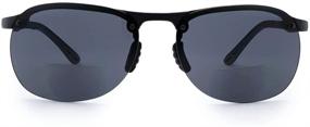 img 4 attached to 🕶️ Bifocal Sunglasses TR90 Semi-Rimless Readers for Reading Under the Sun in Black 2.00" by VITENZI