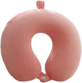 img 4 attached to 🌸 Pink Travel Pillow: Lightweight Memory Foam U Shaped Neck Pillow for Airplane & Car Travel
