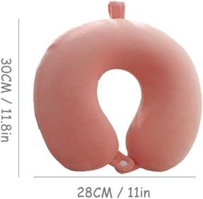img 3 attached to 🌸 Pink Travel Pillow: Lightweight Memory Foam U Shaped Neck Pillow for Airplane & Car Travel