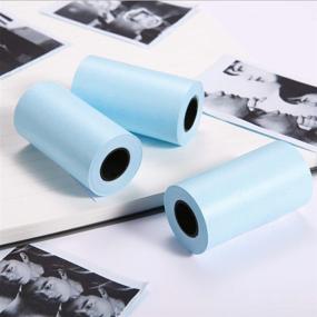 img 1 attached to 🖨 Pocket Mobile Thermal Printer Supplies: 3 Rolls of White Self-Adhesive Mini Printer Paper Stickers (57 x 30mm)