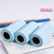 🖨 pocket mobile thermal printer supplies: 3 rolls of white self-adhesive mini printer paper stickers (57 x 30mm) logo