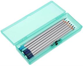 img 1 attached to 🖍️ BTSKY 5 Pack Colorful Plastic Pencil Box: Organize Pencils, Pens, Drill Bits, Office Supplies with Snap Closure