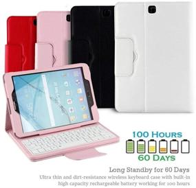 img 1 attached to 📱 Enhance Your Galaxy Tab S2 Experience with REAL-EAGLE Keyboard Case, Screen Protector & Stylus - Pink