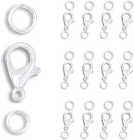 img 4 attached to AD Beads 50-Piece Lobster Claws Clasps & 100-Piece 5mm Match Color Open Jump Rings Set - Ideal for Necklace, Bracelet, and Jewelry Making (6x10mm, Silver)