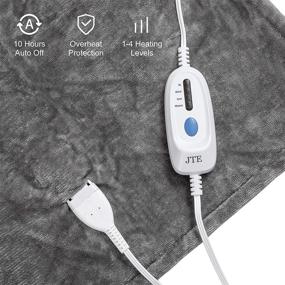 img 3 attached to 🔥 CozyLuxe Heated Blanket Electric Throw: 62"x84" Oversize Twin Size Flannel - Fast Heating, ETL Certified, 4 Heating Levels, 10-Hr Auto Off, Machine Washable