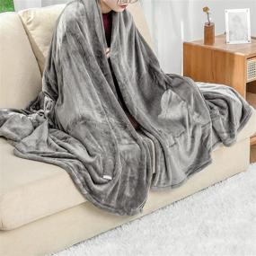 img 1 attached to 🔥 CozyLuxe Heated Blanket Electric Throw: 62"x84" Oversize Twin Size Flannel - Fast Heating, ETL Certified, 4 Heating Levels, 10-Hr Auto Off, Machine Washable