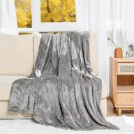 🔥 cozyluxe heated blanket electric throw: 62"x84" oversize twin size flannel - fast heating, etl certified, 4 heating levels, 10-hr auto off, machine washable logo