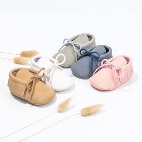 img 3 attached to 👶 Meckior First Walkers: Unisex Baby Boys Girls Moccasins with Soft Sole & Tassels - Anti-Slip Loafer Shoes for Pre-walkers