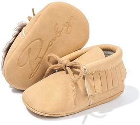 img 1 attached to 👶 Meckior First Walkers: Unisex Baby Boys Girls Moccasins with Soft Sole & Tassels - Anti-Slip Loafer Shoes for Pre-walkers