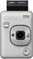 fujifilm instax mini liplay hybrid instant camera - stone white logo
